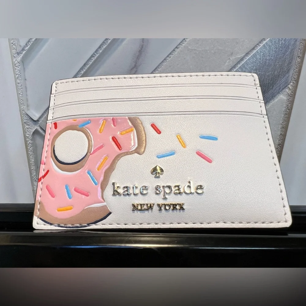 SALE Kate Spade Donut Coffee Break Donut Small Slim Card Holder